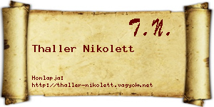 Thaller Nikolett névjegykártya